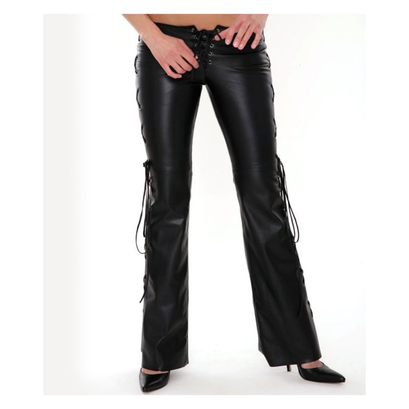 Women Faux Lace Up Club Pants 